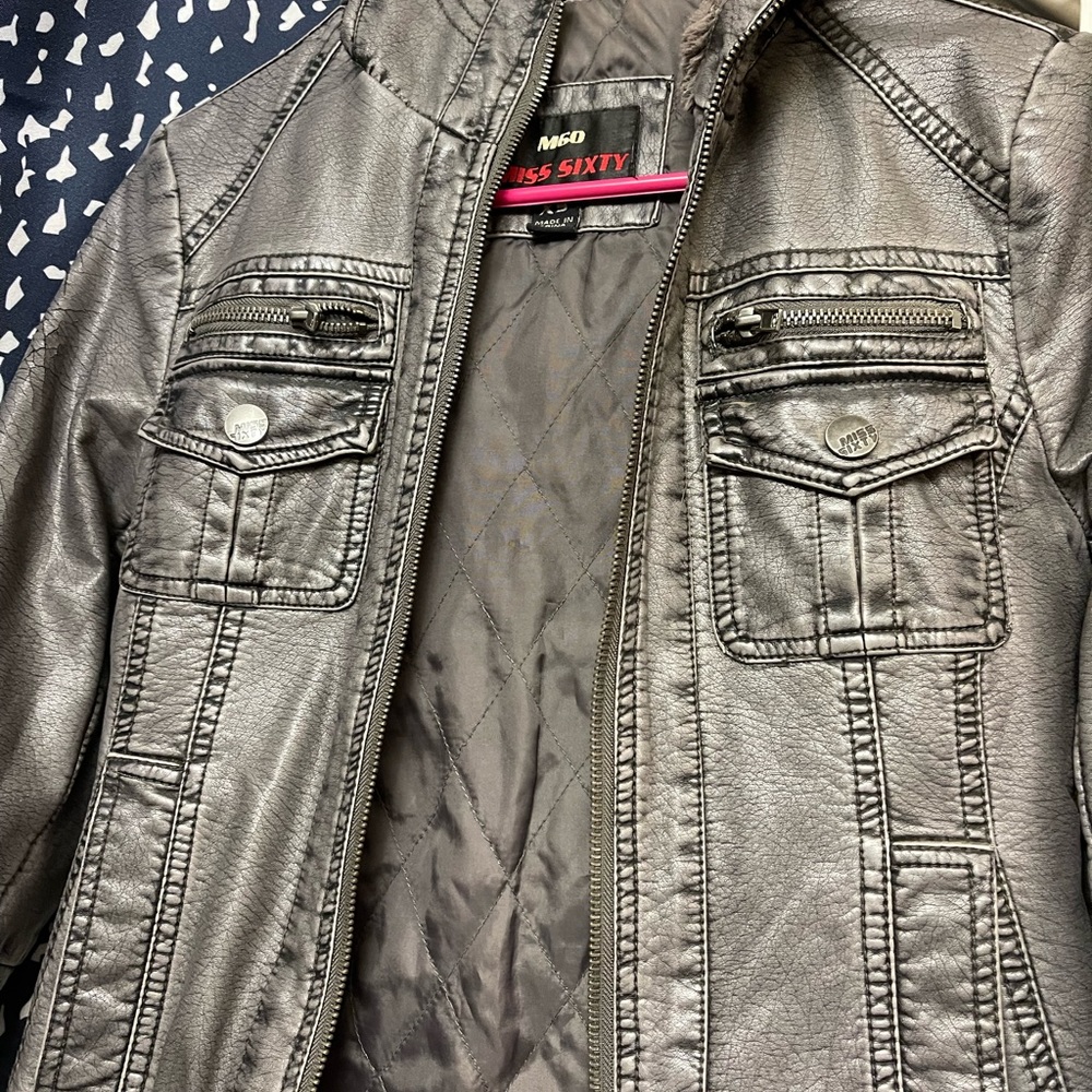 Miss Sixty Faux Leather jacket with hood